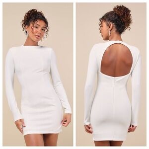 Lulus All That You Wish For White Mock Neck Cutout Bodycon
Dress